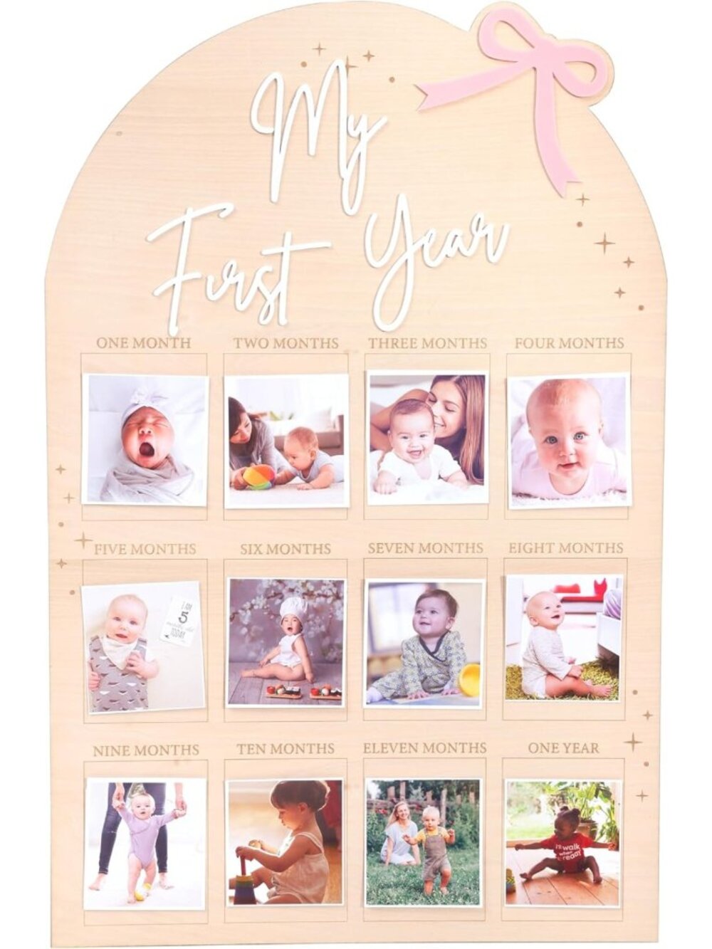 Milestone Photo Board for Baby's First Year - Monthly Photo Display & Birthday